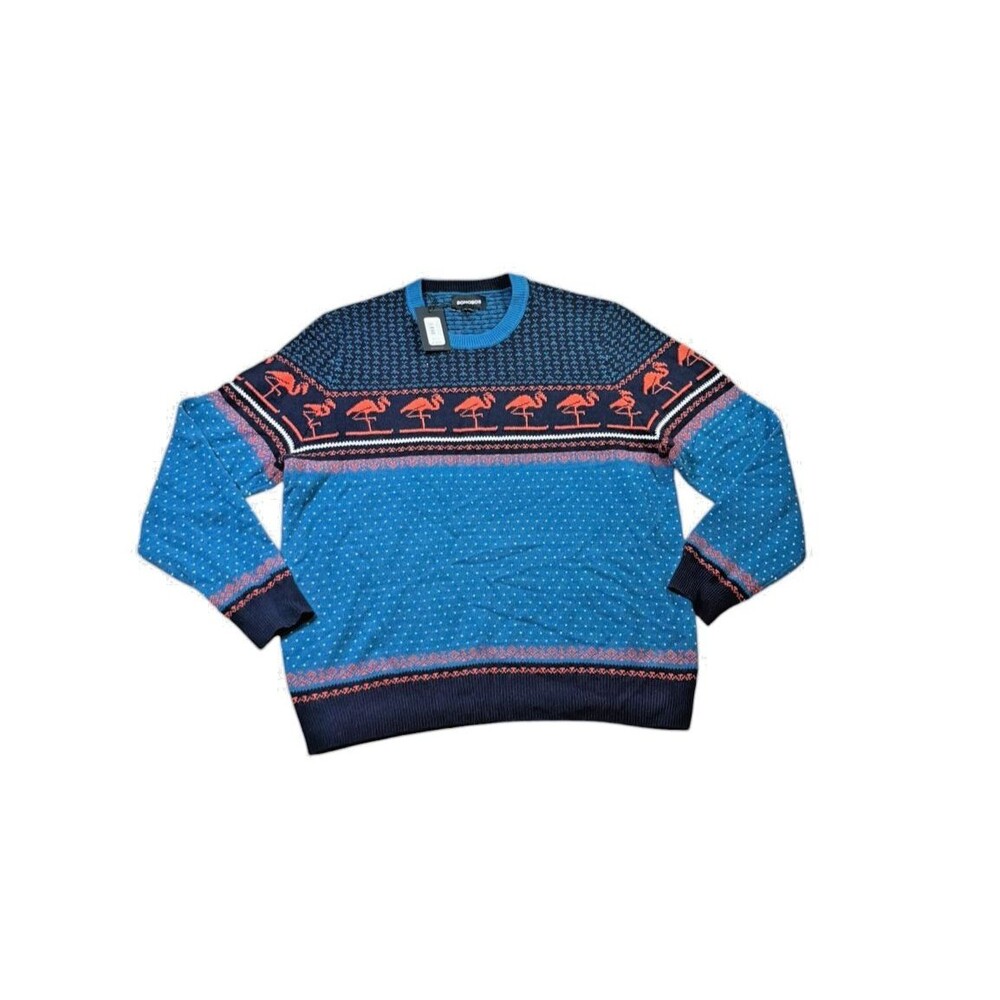 Bonobos Merino Wool Sweater Mens Size XL Limited Edition Flamingo Preppy NWT